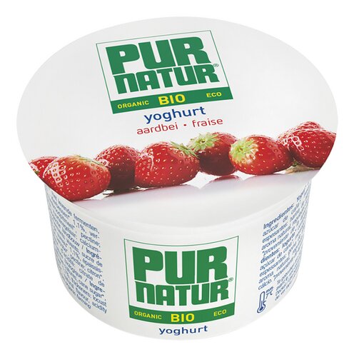 Pur Natur Yoghurt aardbei bio 100g